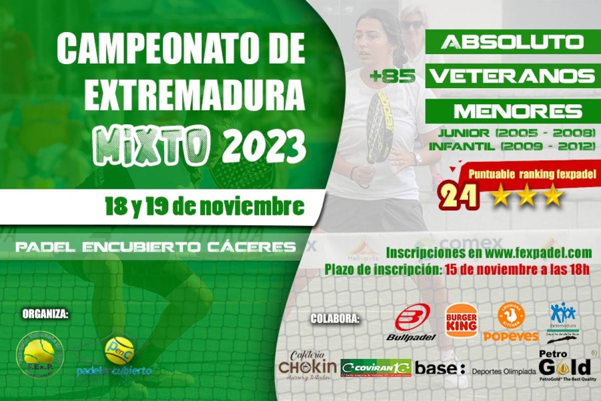 II EDICIÓN DEL CAMPEONATO MIXTO DE EXTREMADURA 2023.
