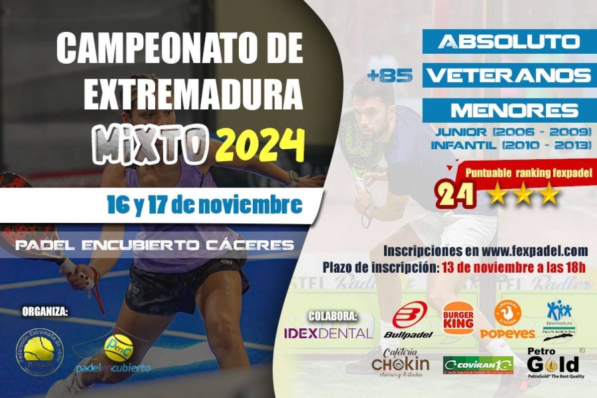III EDICIÓN DEL CAMPEONATO MIXTO DE EXTREMADURA 2024.
