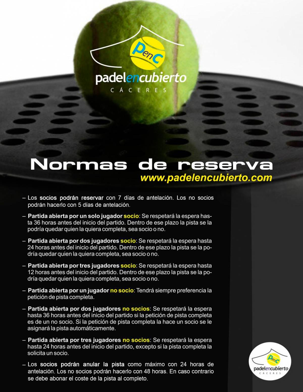NORMAS DE RESERVA