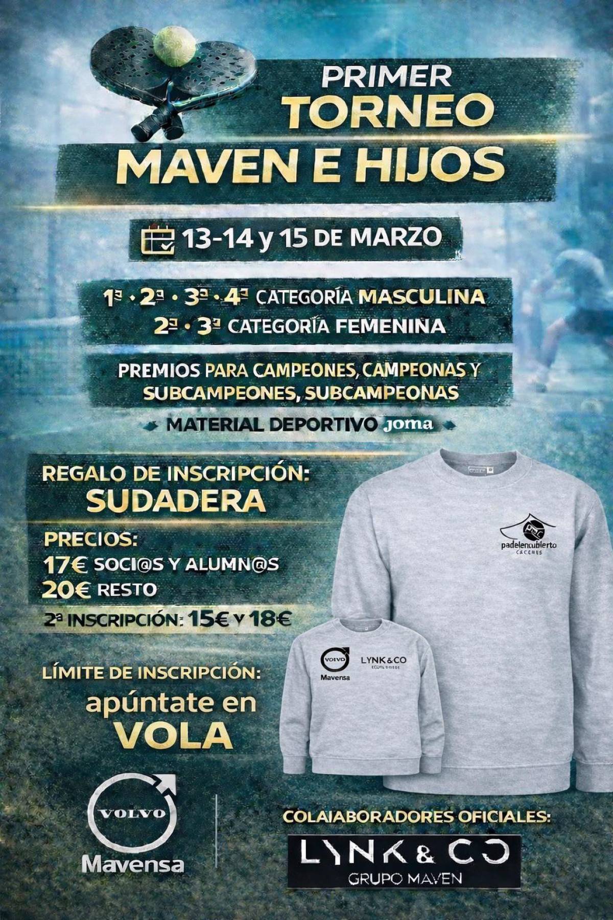 I TORNEO MAVEN E HIJOS DEL 13 AL 15 DE MARZO.